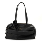 Grained Calfskin Medium Carrie Bowling Bag Black