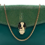 Galuchat Calfskin Serpenti Forever Crossbody Bag Green