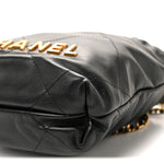 Shiny Calfskin Quilted Mini Chanel 22 Black