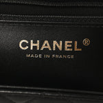 Shiny Aged Calfskin Quilted Nano Kelly Shopper Black