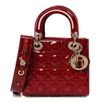 Patent Cannage Small My ABCDior Lady Dior Cherry Red