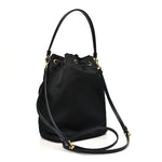 Saffiano Tessuto Nylon Mini Bucket Crossbody Bag Black