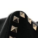 Calfskin Suede Rockstud Camera Crossbody Bag Black