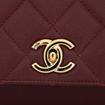Caviar Quilted Small Business Affinity Flap Burgundy