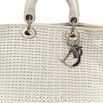 Lambskin Woven Dior Tote White