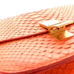 Snakeskin Medium Classic Box Flap Orange