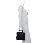 Tessuto Nylon Mini Shopping Tote Black