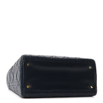 Lambskin Cannage Medium Lady Dior Navy Blue