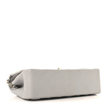 Caviar Quilted Jumbo Double Flap Grey
