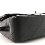 Lambskin Quilted Small Double Flap Black