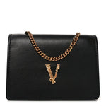Vitello Mini Virtus Chain Clutch Black