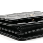 Caviar Quilted Mini Wallet On Chain WOC Black