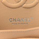 Caviar Quilted Small Double Flap Beige