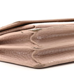 Calfskin Crocodile Embossed Medium Monogram Sunset Rose Antic