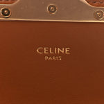 Canvas Calfskin Triomphe Shoulder Bag White