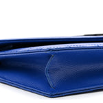Grain De Poudre Matelasse Chevron Monogram Envelope Chain Wallet Blue Majorelle