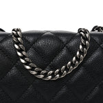 Calfskin Quilted Casual Pocket Messenger Flap Black