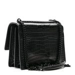 Calfskin Crocodile Embossed Medium Monochrome Monogram Sunset Black