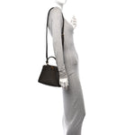 Vitello Seta Suede FF Mini Peekaboo Iconic Satchel  Chocolate Sigaro Marrone