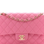 Caviar Quilted Medium Double Flap Pink