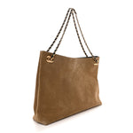 Suede Quilted Eyes On You Large Shopping Bag Beige