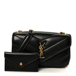 Lambskin Chevron Quilted Mini Loulou Black