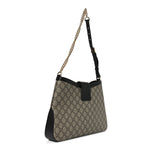 GG Supreme Monogram Medium Padlock Shoulder Bag Black