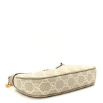 GG Supreme Monogram Textured Dollar Calfskin Web Mini Ophidia GG Handbag Beige Mystic White Oatmeal