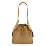Caviar Quilted Medium Chanel 25 Handbag Dark Beige