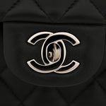 Lambskin Quilted Medium Double Flap Black