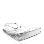 Metallic Calfskin Stitched CC Shopper Tote Silvery