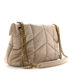 Lambskin Quilted Small Loulou Puffer Monogram Chain Satchel Dark Beige