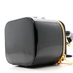 Patent Calfskin Triomphe Mini Vanity Case Black