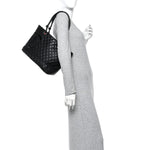 Calfskin Quilted Large Cambon Tote Black