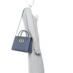 Ostrich Large St. Honore Tote Dark Denim