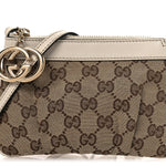 Monogram GG Heart Charm Crossbody Pochette White