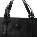 Piuma Lux Energy Monochrome Tonal GG Medium Tote Bag Black