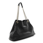 Pebbled Calfskin Medium Soho Chain Shoulder Bag Black