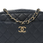 Caviar Quilted Camera Case Navy