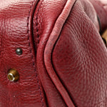 Calfskin Medium Paddington Satchel Dark Red