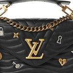 Calfskin Love Lock New Wave Chain MM Black