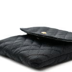 Jersey Quilted Micro Flap Bag Black