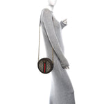 GG Supreme Monogram Web Mini Ophidia Round Shoulder Bag Brown