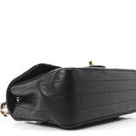 Lambskin Chevron Quilted Mini Rectangular Flap Black