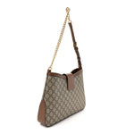 GG Supreme Monogram Medium Padlock Shoulder Bag Beige Ebony Brown Sugar