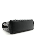 Calfskin Y Quilted Monogram Medium Loulou Chain Satchel Black