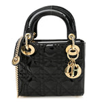 Patent Cannage Mini Lady Dior Black
