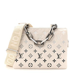 Lambskin Embossed Monogram Coussin PM Cream Grey