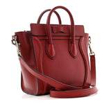 Drummed Calfskin Nano Luggage Merlot