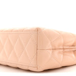 Shiny Aged Calfskin Quilted Nano Kelly Shopper Beige